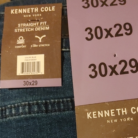 NWT Kenneth Cole Men’s Straight Fit Stretch Denim Jean 30X29 - Picture 7 of 7